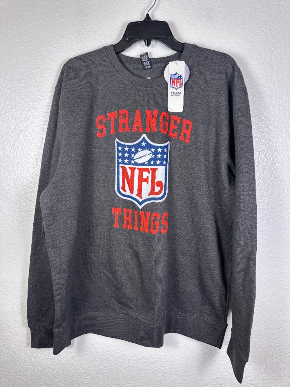 NFL x Stranger Things Gray Sweatshirt. Sz XL.